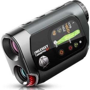 MILESEEY GenePro G1 Touchscreen & GPS Rangefinder with Slope, 43000+ Preloaded Courses, 1300 Yards Laser Range Finder Golf with Red & Green Display, 0.1s Flag Pole Locking Vibration, 6X Magnification