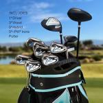 KVV Women’s Complete Golf Clubs Package Set Includes Driver, Fairway, Hybrid, 5#-P# Irons, Putter, Cart Bag, Head Covers, Right Handed