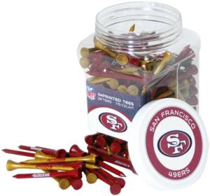 Team Golf NFL San Francisco 49ers Jar Of 175 Golf Tees 2-3/4" Golf Tees, 175 Pack, Regulation Size, Multi Team Colors