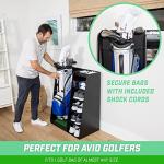GoSports Premium Wooden Golf Bag Organizer and Storage Rack - Black