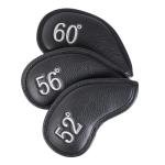Craftsman Golf Black 52 56 60 Degree Golf Wedges Headcovers Covers Embroidered Club No. on Both Sides Magnetic Closure…