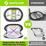 SAPLIZE Ultra-Stable Golf Chipping Net Set with Pop-Up Target, Tri-Turf Mat, Foam Practice Balls, Tees and Scoring Board for Indoor and Outdoor Chipping Accuracy and Swing Training