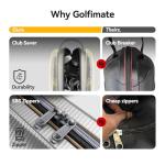 Golf Travel Bag for Airlines with Carbon Fiber Hard Top, Protective Club Traveling Cover with Wheel, Golf Club Carrier Case for Airplanes, Thick Padding, Durable Zippers and 2 Sided Spacious Pockets