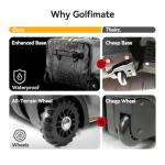 Golf Travel Bag for Airlines with Carbon Fiber Hard Top, Protective Club Traveling Cover with Wheel, Golf Club Carrier Case for Airplanes, Thick Padding, Durable Zippers and 2 Sided Spacious Pockets