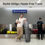 Golf Travel Bag for Airlines with Carbon Fiber Hard Top, Protective Club Traveling Cover with Wheel, Golf Club Carrier Case for Airplanes, Thick Padding, Durable Zippers and 2 Sided Spacious Pockets