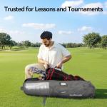 Golf Travel Bag for Airlines with Carbon Fiber Hard Top, Protective Club Traveling Cover with Wheel, Golf Club Carrier Case for Airplanes, Thick Padding, Durable Zippers and 2 Sided Spacious Pockets