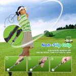 NUISISA Retractable Golf Swing Training,Golf Training Aid,Golf Grip Trainer,Golf Accessories for Men,Right-Handed Strength & Tempo Training for Chipping Hitting Black 1Pack