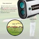 HiREED Golf Rangefinder with Slope 1200 Yards Laser Range Finder Golf Continuous Scan Flag Lock Vibration, 7X Magnification Strong Magnet USB Rechargeable Range Finders with Magnet Stripe