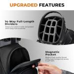 UNIHIMAL 14 Way Dividers Golf Stand Bag Lightweight, Golf Bag for Men Women with Multiple Pockets, Dual Strap and Rain Cover Hood (Black)