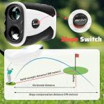 Golf Rangefinder with Slope -1200 Yards Laser Range Finder for Golfing & Hunting, 7X Magnification, Flag Locking Vibration, Rechargeable & Magnet Stripe, Best Golf Accessories Gift (Grey Carry Bag)