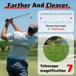 Golf Rangefinder with Slope -1200 Yards Laser Range Finder for Golfing & Hunting, 7X Magnification, Flag Locking Vibration, Rechargeable & Magnet Stripe, Best Golf Accessories Gift (Grey Carry Bag)