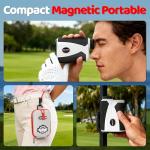 Golf Rangefinder with Slope -1200 Yards Laser Range Finder for Golfing & Hunting, 7X Magnification, Flag Locking Vibration, Rechargeable & Magnet Stripe, Best Golf Accessories Gift (Grey Carry Bag)