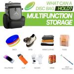 UNIHIMAL Disc Golf Bag, Heavy Duty 600D Polyester, Disc Golf Backpack with Insulated Cooler and Multiple Pockets, 26+ Capacity, Lightweight and Durable