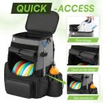 UNIHIMAL Disc Golf Bag, Heavy Duty 600D Polyester, Disc Golf Backpack with Insulated Cooler and Multiple Pockets, 26+ Capacity, Lightweight and Durable