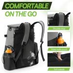 UNIHIMAL Disc Golf Bag, Heavy Duty 600D Polyester, Disc Golf Backpack with Insulated Cooler and Multiple Pockets, 26+ Capacity, Lightweight and Durable