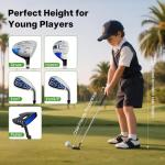 Junior Golf Club Set for Ages 9–12 – 6-Piece Lightweight Kids Golf Clubs with Blue 5-Way Stand Bag, Driver, Hybrid, Iron 7/9, Putter & Head Covers – Youth Beginner Kit