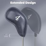 Craftsman Golf Magnetic Closure Classic Blue Leather Iron Headcover Head Covers Set 10pcs with Silver No. on Both Sides (A: Blue with Silver No.)