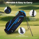 Junior Golf Club Set for Ages 9–12 – 6-Piece Lightweight Kids Golf Clubs with Blue 5-Way Stand Bag, Driver, Hybrid, Iron 7/9, Putter & Head Covers – Youth Beginner Kit