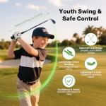 Junior Golf Club Set for Ages 9–12 – 6-Piece Lightweight Kids Golf Clubs with Blue 5-Way Stand Bag, Driver, Hybrid, Iron 7/9, Putter & Head Covers – Youth Beginner Kit