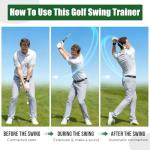 BAIRBRE Retractable Golf Swing Training Aid, Golf Grip Trainer for Swing Tempo & Chipping Practice, Right-Handed Golf Swing Trainer with Arm Band for Beginners, Indoor Outdoor Practice