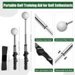 BAIRBRE Retractable Golf Swing Training Aid, Golf Grip Trainer for Swing Tempo & Chipping Practice, Right-Handed Golf Swing Trainer with Arm Band for Beginners, Indoor Outdoor Practice