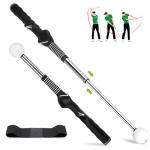 BAIRBRE Retractable Golf Swing Training Aid, Golf Grip Trainer for Swing Tempo & Chipping Practice, Right-Handed Golf Swing Trainer with Arm Band for Beginners, Indoor Outdoor Practice