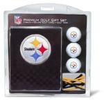 Team Golf NFL Pittsburgh Steelers Gift Set: Embroidered Golf Towel, 3 Golf Balls, and 14 Golf Tees 2-3/4" Regulation, Tri-Fold Towel 16" x 22" & 100% Cotton