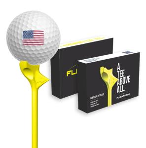FLIGHTPATH Premium Golf Tees - Durable Plastic Golf Tees Designed to Enhance Golf Shot Distance & Precision, Robotically Tested to Reduce Ball Spin - USGA Approved Golf Equipment (Yellow,16 Pack)