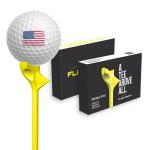 FLIGHTPATH Premium Golf Tees - Durable Plastic Golf Tees Designed to Enhance Golf Shot Distance & Precision, Robotically Tested to Reduce Ball Spin - USGA Approved Golf Equipment (Yellow,16 Pack)