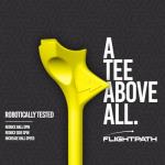 FLIGHTPATH Premium Golf Tees - Durable Plastic Golf Tees Designed to Enhance Golf Shot Distance & Precision, Robotically Tested to Reduce Ball Spin - USGA Approved Golf Equipment (Yellow,16 Pack)