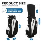 NovaTour Golf Stand Bag - Lightweight Golf Bag with Stand and 7 Way Dividers, Dual Strap, Waterproof Pocket, Insulated Sleeve, Easy-Lift Handles and Swing-Cam Holder (Carbon Black)