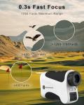 PEAKPULSE Range Finder Golf with Slope 1700 Yards 6X Zoom Angle Measurement Laser Golfing Rangefinders Distance Flag Pole Locked with Vibration Golfer Accessories for Men Women