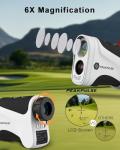 PEAKPULSE Range Finder Golf with Slope 1700 Yards 6X Zoom Angle Measurement Laser Golfing Rangefinders Distance Flag Pole Locked with Vibration Golfer Accessories for Men Women