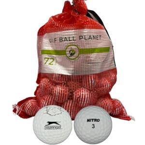 Golf Ball Planet 72 Store Line Assorted Used Recycled Golf Balls in Mesh Bag 4A/3A Condition