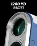 WOSPORTS Golf Range Finder with Slope Switch, 1200 Yards Rangefinder for Golfing & Hunting, ±1yd Accuracy, 0.3s Flag Locking Vibration, Rechargeable, Blue