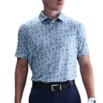 Nike Dri-FIT Tour POA Print Golf Polo Shirt - Lightweight, Full Coverage Pattern Polo (Lt Armory Blue | White, X-Large)