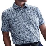 Nike Dri-FIT Tour POA Print Golf Polo Shirt - Lightweight, Full Coverage Pattern Polo (Lt Armory Blue | White, X-Large)