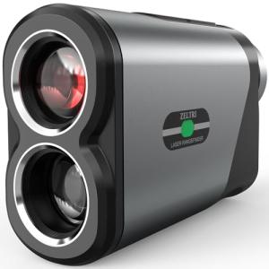 ZELTRI Rangefinder Golf with Slope Indicator Light-1312 Yards Laser Range Finder, 7X Magnification, 0.1s Flag Pin Locking Vibration, Rechargeable, Accessories for Golf