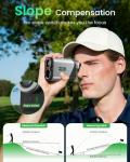 ZELTRI Rangefinder Golf with Slope Indicator Light-1312 Yards Laser Range Finder, 7X Magnification, 0.1s Flag Pin Locking Vibration, Rechargeable, Accessories for Golf