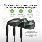 BombTech - Premium Golf Wedge Set - 52, 56, 60 Degrees Golf Wedges - Left Handed (Black)