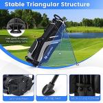 Tangkula Golf Stand Bag with 14 Way Top Dividers, Lightweight 6 Pockets Golf Club Bag with Cooler Bag, Adjustable Dual Strap & Rain Hood, Golf Carry Bag for Men & Women (Gray)