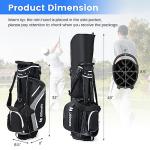 Tangkula Golf Stand Bag with 14 Way Top Dividers, Lightweight 6 Pockets Golf Club Bag with Cooler Bag, Adjustable Dual Strap & Rain Hood, Golf Carry Bag for Men & Women (Gray)