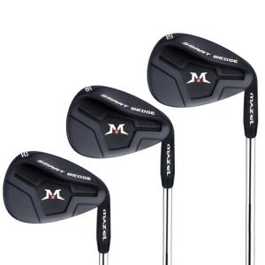 Full Face Golf Wedge Set or Individual Golf Wedge 52/56/60 Degree Gap Wedge Sand Wedges Lob Wedge | Solid Shots | No Chunking for All Lies (Black, Golf Wedges 52, 56, 60 Sets)