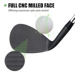 Full Face Golf Wedge Set or Individual Golf Wedge 52/56/60 Degree Gap Wedge Sand Wedges Lob Wedge | Solid Shots | No Chunking for All Lies (Black, Golf Wedges 52, 56, 60 Sets)