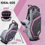 Golf Stand Bag - Premium Everyday Women's Golf Stand Bag for Women and Ladies, 14-Way Top Dividers, Ultra Lightweight, Easy for Carrying, Durable Water Resistant Womens Golf Bag (Pink/Grey)