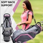 Golf Stand Bag - Premium Everyday Women's Golf Stand Bag for Women and Ladies, 14-Way Top Dividers, Ultra Lightweight, Easy for Carrying, Durable Water Resistant Womens Golf Bag (Pink/Grey)
