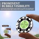 DESELL Golf Green Reader, 2 Pack Golf Ball Marker Hat Clip with High Precision Horizontal Bubble, Putting Training Aid Golf Accessories Tool Gift for Men Women (Black Green)