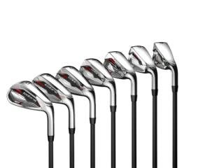 Cobra Golf 2022 Air X Iron Set (Men's, Left Hand, Cobra FST Ultralite, Stiff Flex, 5-GW), Grey-Red