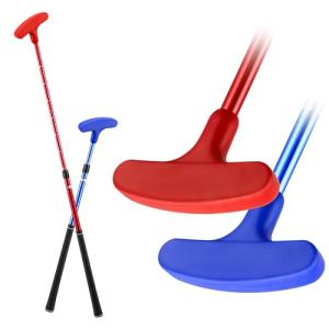 PGM Adjustable Two Way Golf Putter for Men Women and Juniors - Ambidextrous Golf Club with Adjustable Height and TPR Anti-Slip Grip, Red and Blue Putter 2 Pack