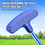 PGM Adjustable Two Way Golf Putter for Men Women and Juniors - Ambidextrous Golf Club with Adjustable Height and TPR Anti-Slip Grip, Red and Blue Putter 2 Pack